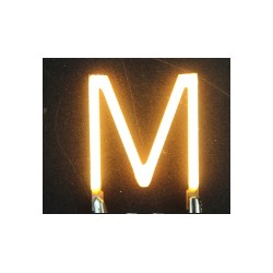 Lettre M en led filament rigide ( blanc chaud )
