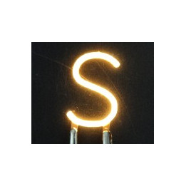 Lettre S en led filament rigide ( blanc chaud )