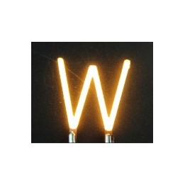 Lettre W en led filament rigide ( blanc chaud )