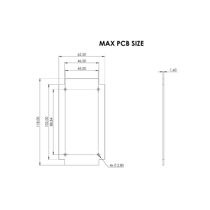 Boîtier ABS gris TKCOFFER 125x70x39mm pour circuits.
