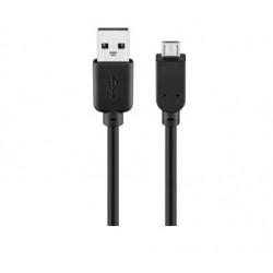 Cordon noir USB A mâle - micro-USB B mâle (1m)