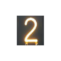 Chiffre 2 en led filament rigide ( blanc chaud )