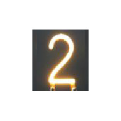 Chiffre 2 en led filament rigide ( blanc chaud )