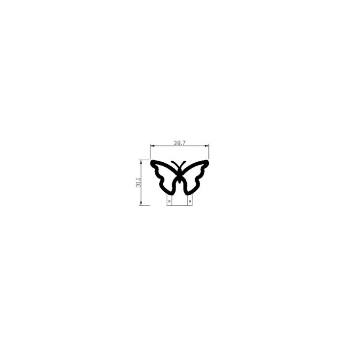 Dimensions du Papillon led filament rigide ( blanc chaud )