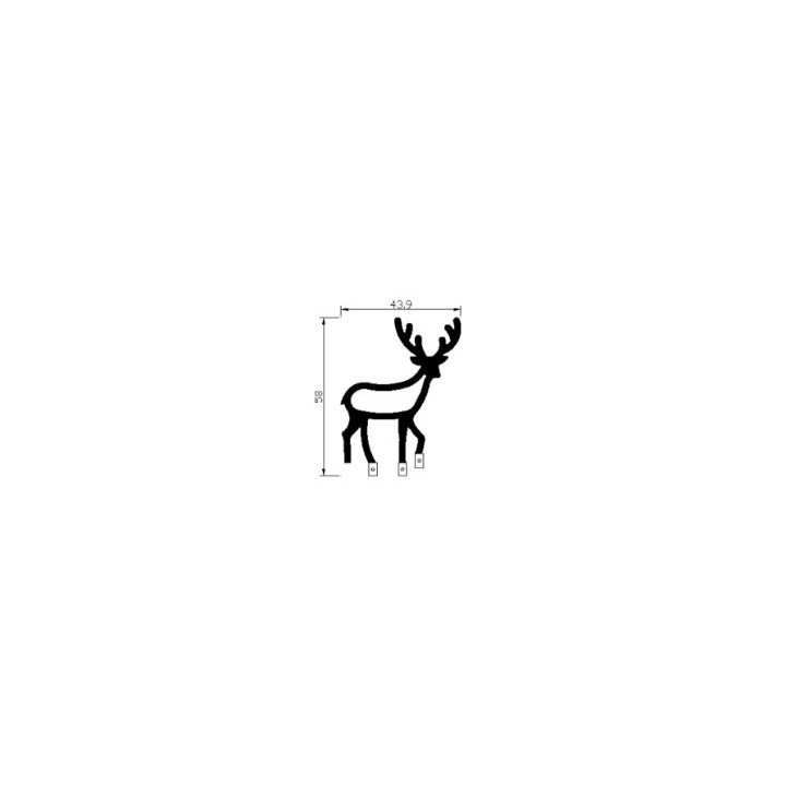 Dimensions du cerf en led filament rigide ( blanc chaud )