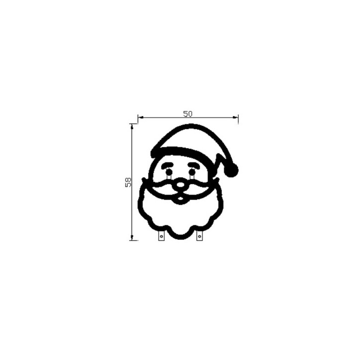 Dimensions de Père Noël décoratif lumineux en led filament rigide ( bicolore )