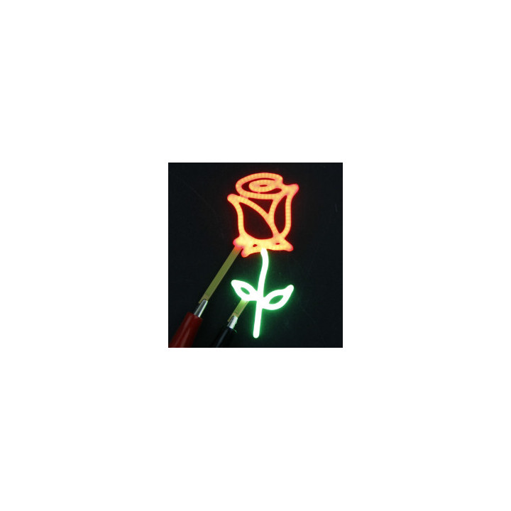 Rose en led filament rigide ( rouge et vert ) une fois allumée