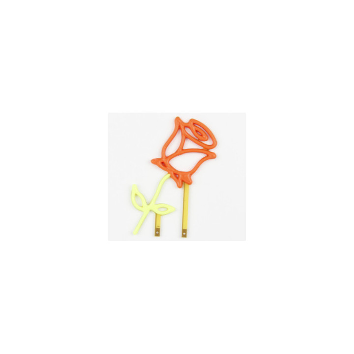 Rose en led filament rigide ( rouge et vert )