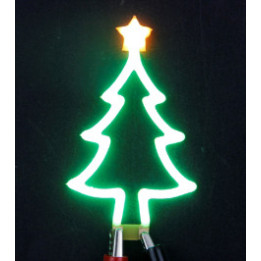 Sapin de Noël en led filament rigide ( vert et blanc chaud ) une fois allumée