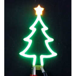Sapin de Noël en led filament rigide ( vert et blanc chaud ) une fois allumée