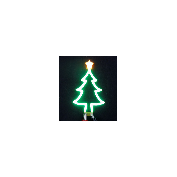 Sapin de Noël en led filament rigide ( vert et blanc chaud ) une fois allumée