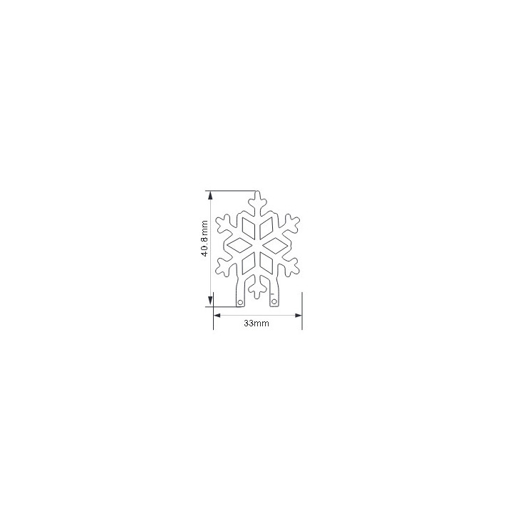 Dimensions du flocon de neige filament rigide ( blanc chaud )