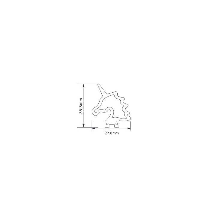 Dimensions de la licorne en led filament rigide ( blanc chaud )