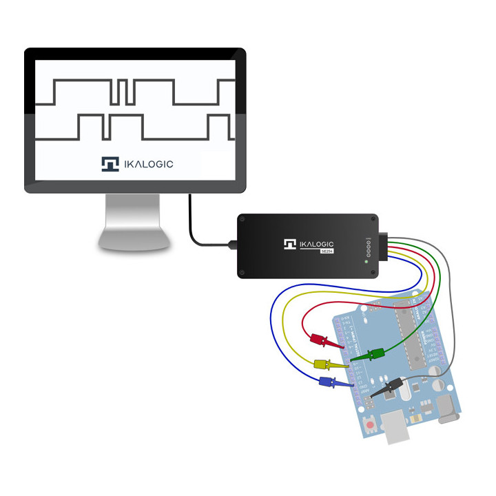 Exemple d'utilisation de l'analyseur logique 4 canaux 250 MHz SE254