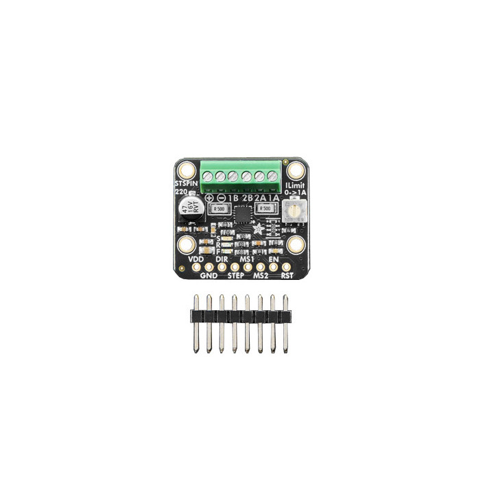 Vue de dessus du module driver STSPIN220 pour moteur pas-à-pas