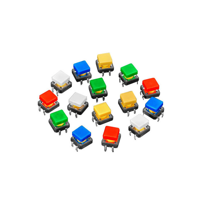 bouton poussoir 12x12mm à capuchon carré OMRON