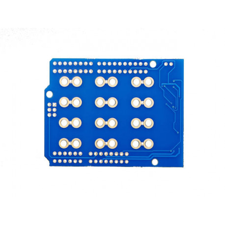 Vue de dessous de la platine shield capteur capacitif MRP121 Adafruit 2024 Vue de dessous de la platine shield capteur capacitif MRP121 Adafruit 2024