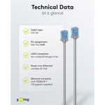 Détail du câble Ethernet ultra flexible CAT 6A (0,5 m) avec connecteur RJ45 slim Détail du câble Ethernet ultra flexible CAT 6A (0,5 m) avec connecteur RJ45 slim