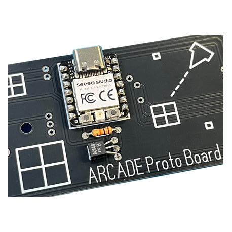 Vue arrière du Kit Arcade Proto Board compatible Arduino Vue arrière du Kit Arcade Proto Board compatible Arduino