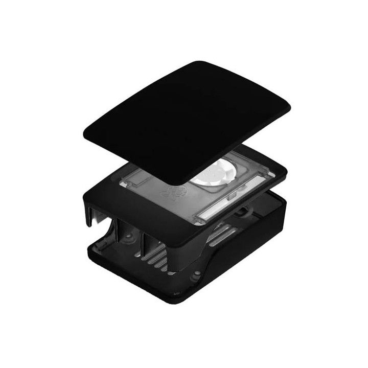 Détail de montage du boitier Officiel Pi Case avec ventilateur pour Raspberry Pi 5