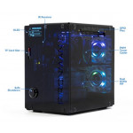 Détail de la face avant du boitier PIRONMAN 5 MAX pour Raspberry Pi 5