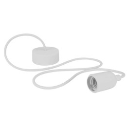 Suspension en silicone blanc pour ampoule E27 avec cordon textile