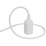 Suspension en silicone blanc pour ampoule E27 avec cordon textile