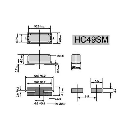 Quartz 30 MHZ boitier HC49SM montage...