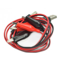 Cordons USB A mâle vers pinces crocodiles doubles FIT0887