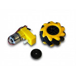 Détail des roues de la Base robotique 4 roues motrices omnidirectionnelles