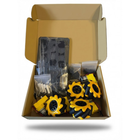 Détail du kit Base robotique 4 roues motrices omnidirectionnelles