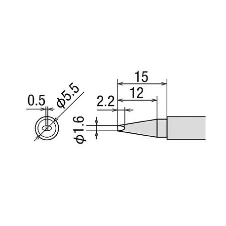 Panne tournevis 1,2mm pour fer PX-201 et PX-338 Panne tournevis 1,2mm pour fer PX-201 et PX-338