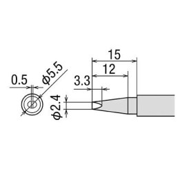 Panne tournevis 2,4mm pour fer PX-201 et PX-338