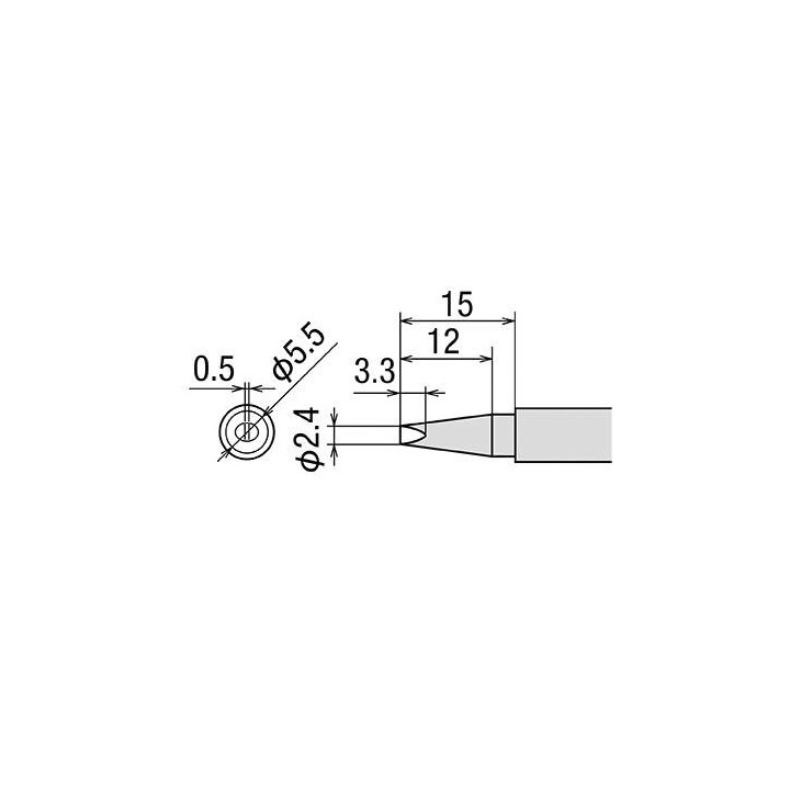 Panne tournevis 2,4mm pour fer PX-201 et PX-338