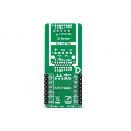 Vu de dessous du module I2C Repeater Click MIKROE-6785 Vu de dessous du module I2C Repeater Click MIKROE-6785