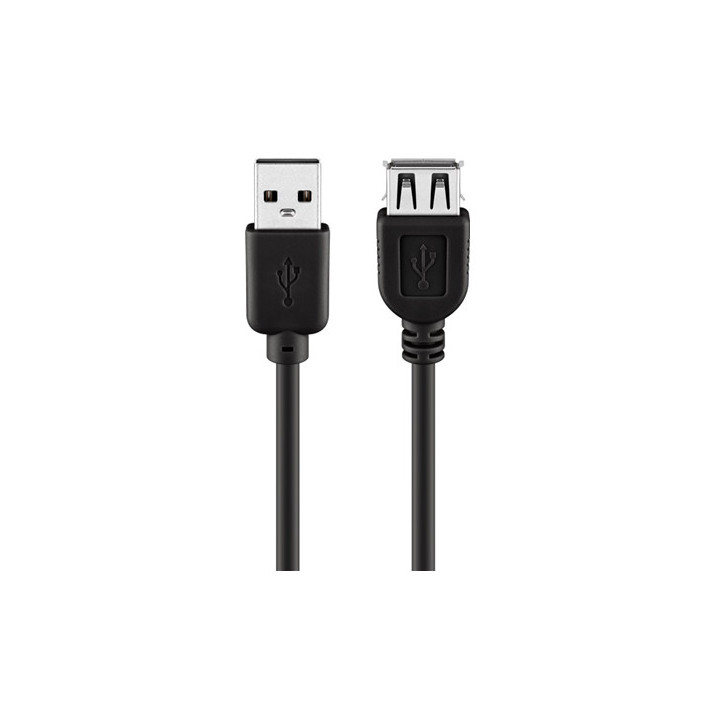 Rallonge USB A noire (1,8m)