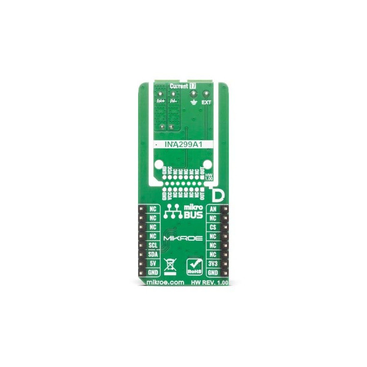 Vue de dessous du module mesure de courant current 17 click MIKROE-6819