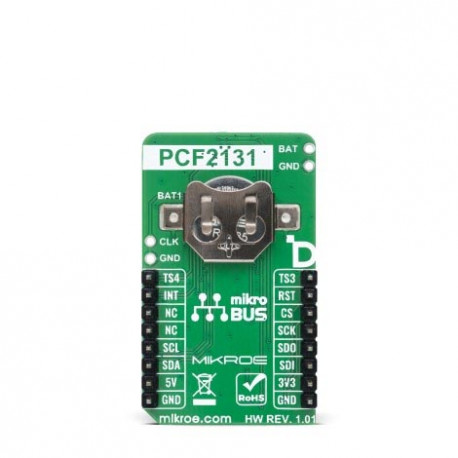 Vue arrière du module horloge temps réel RTC 25 click MIKROE-6855