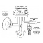 Schéma de branchement du module ampli Audio universel 3,5W Kemo® M031N Schéma de branchement du module ampli Audio universel 3,5W Kemo® M031N