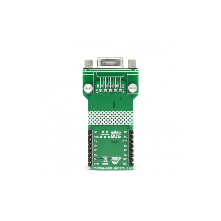 Vue arrière de l'interface RS232 Isolator click