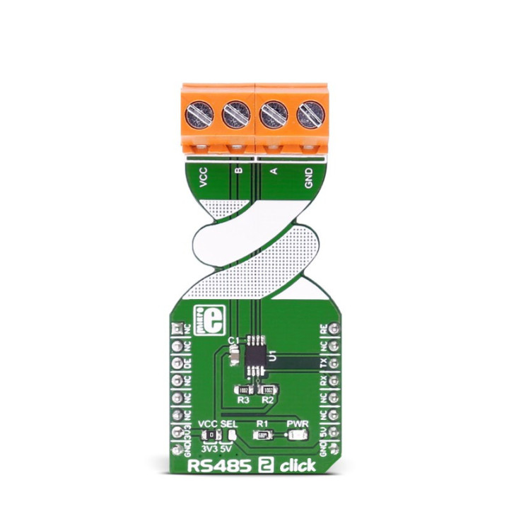 Vue détaillée de l'interface RS485 2 Click - MAX3471