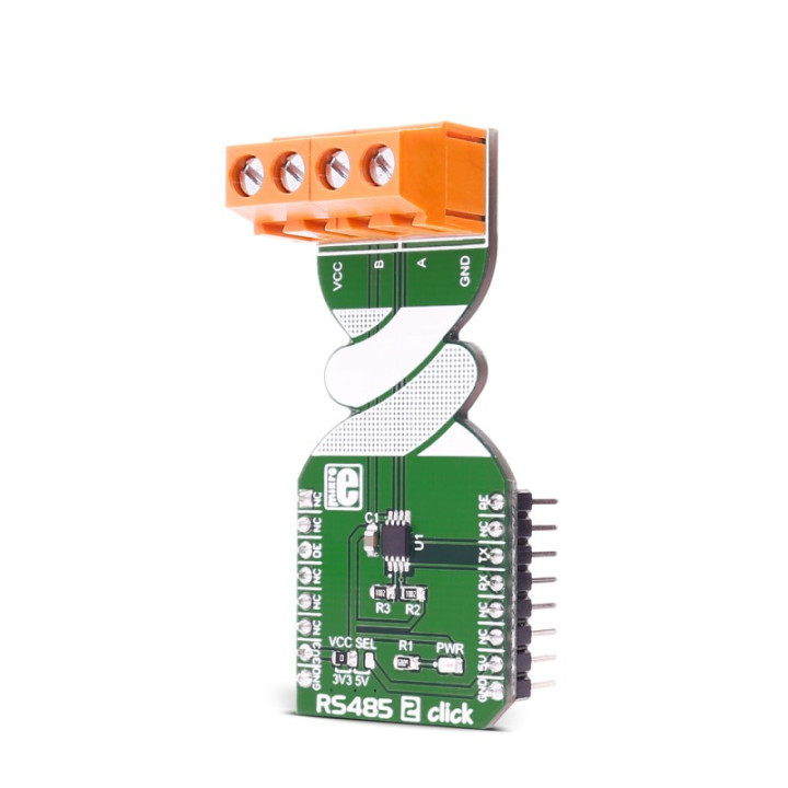 Vue de côté de l'interface RS485 2 Click - MAX3471