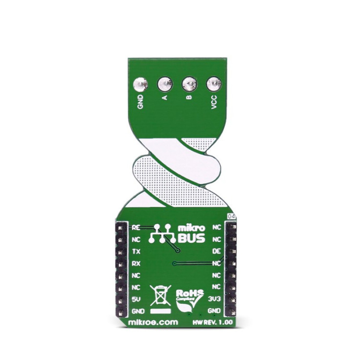 Vue arrière de l'interface RS485 2 Click - MAX3471