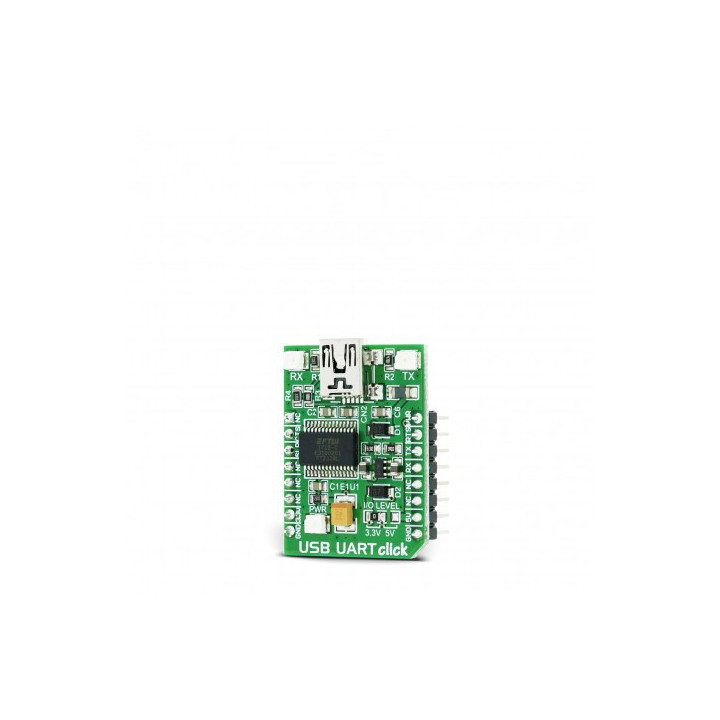 Vue de côté du module USB UART Click Board