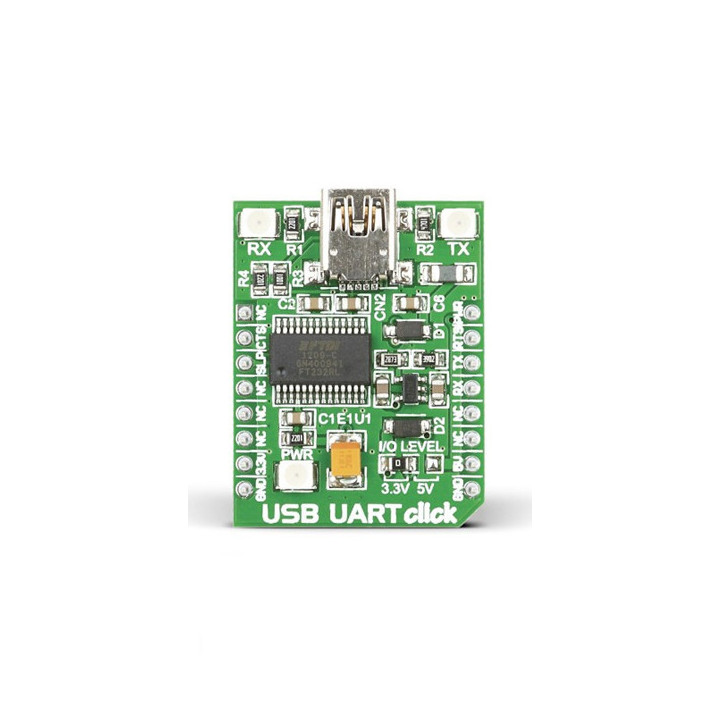 Vue de face du module USB UART Click Board