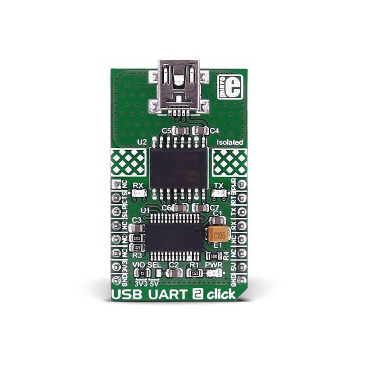 Gros plan du module USB UART 2 Click