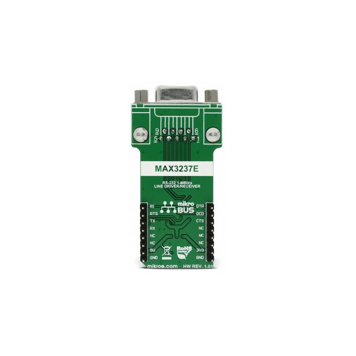 Vue arrière de l'interface RS232 2 click MAX3237E
