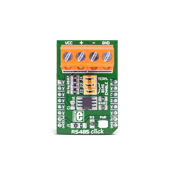 Vue détaillée de l'interface RS485 Click - AD48