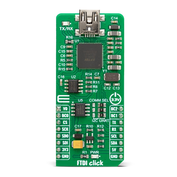Vue détaillée du module FTDI Click