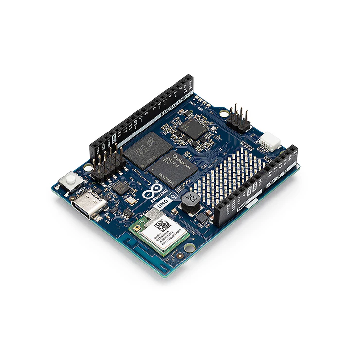 Vue de côté de l'arduino UNO Q ABX00162 version 4 Go